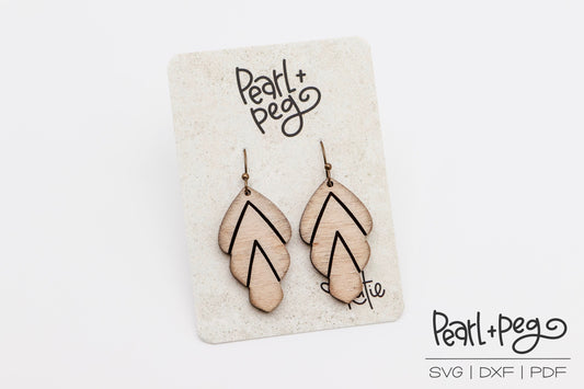 Simple Art Deco Drop Laser Engraved Earrings Digital Download