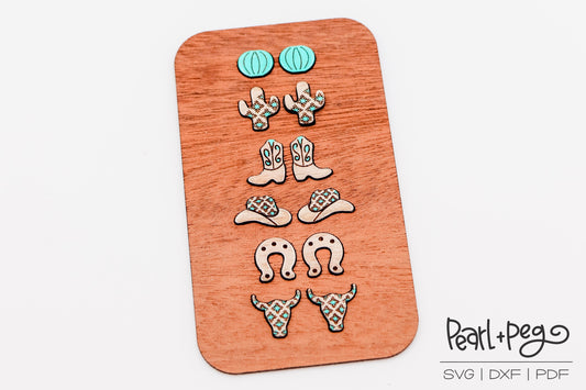Southwest Stud Pack Laser Engraved Earrings Digital Download