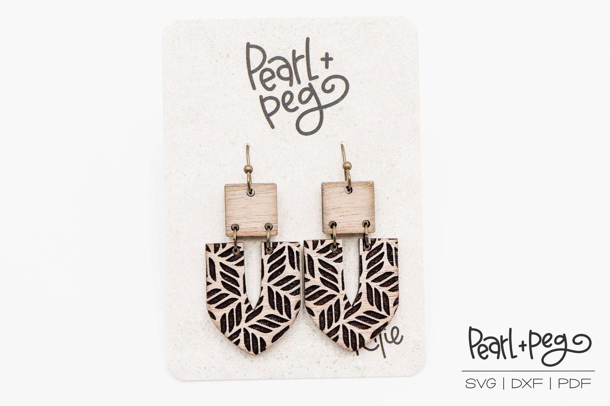 Squared V 2 Part Pattern Laser Engraved Earrings Digital Download