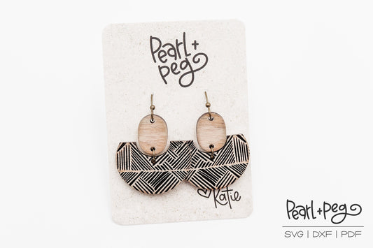 Aztec Basketweave 2 Part Laser Engraved Earrings Digital Download