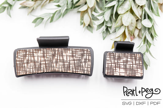 Cross Hatch 2 Options Hair Clip Laser Engraved Hair Clip File