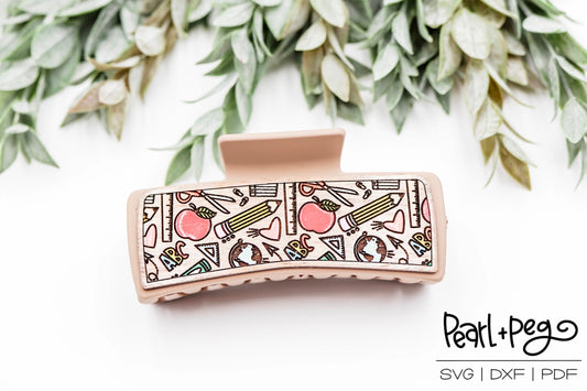 School Teacher Hair Clip Laser Engraved Hair Clip File