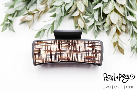 Cross Hatch 2 Options Hair Clip Laser Engraved Hair Clip File