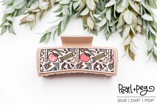 School Teacher Hair Clip Laser Engraved Hair Clip File