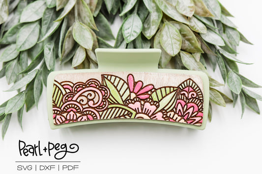 Half Mandala Laser Engraved Hair Clip File