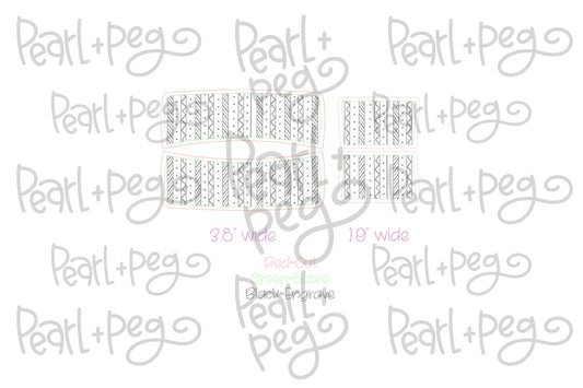 Aztec Mudcloth Laser Engraved Hair Clip File