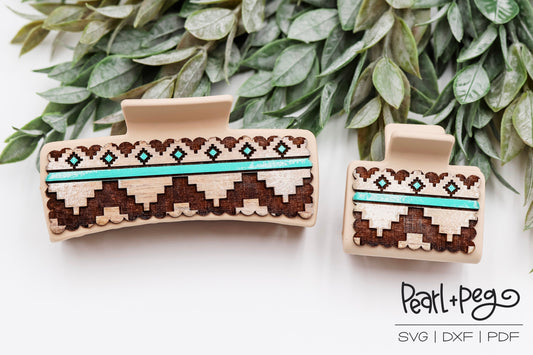 Scalloped Western 2 Sizes Laser Engraved Hair Clip File