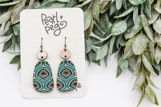 BOHO Pattern 2 Part Long Dangle Laser Engraved Earrings Digital Download