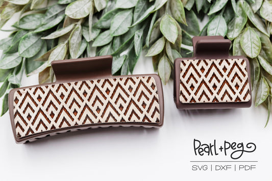 Distressed Chevron Laser Engraved Hair Clip File