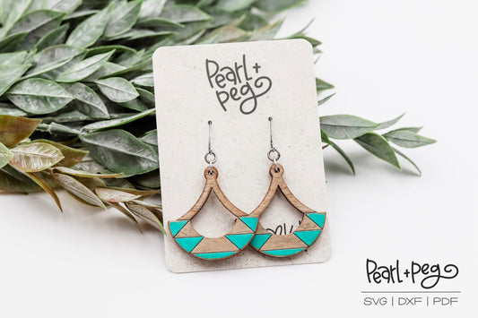 Boho Handle Hoop Laser Engraved Earrings Digital Download