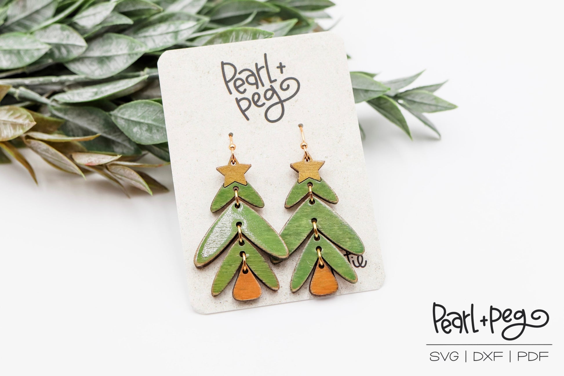 Layered Tree Dangles Laser Engraved Earrings Digital Download