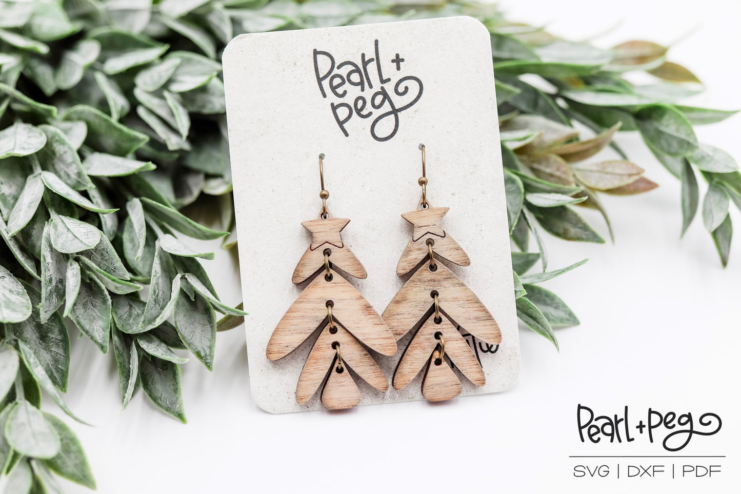 Layered Tree Dangles Laser Engraved Earrings Digital Download