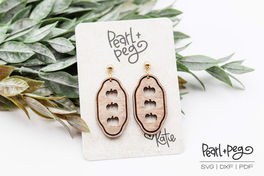 Bordered Pumpkins Laser Engraved Earrings Digital Download