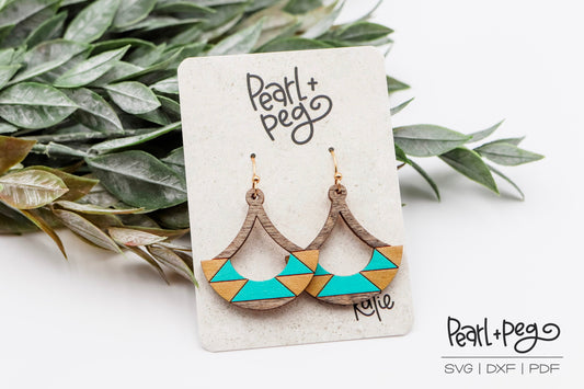 Boho Handle Hoop Laser Engraved Earrings Digital Download