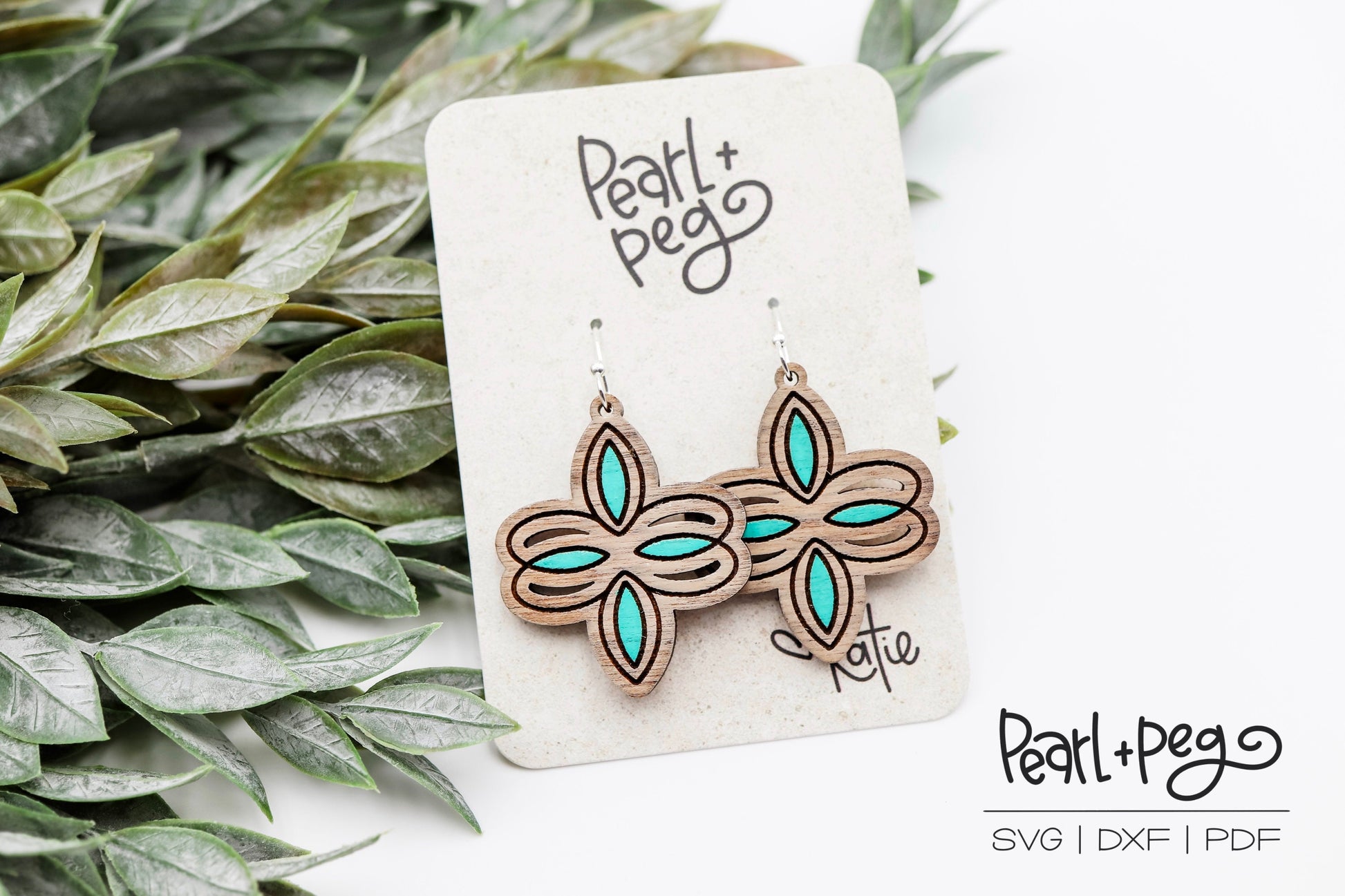 Flourish Cutout Laser Engraved Earrings Digital Download