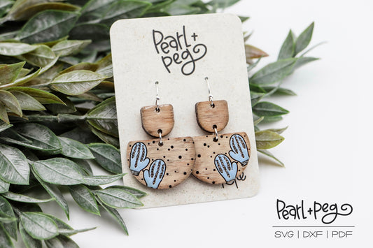 Snow with Mittens 2 Part Laser Engraved Earrings Digital Download