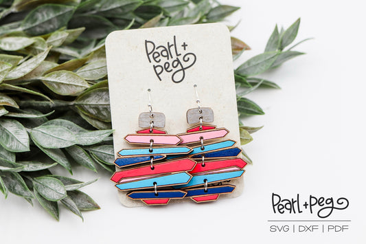 Ornament Multi Part Laser Engraved Earrings Digital Download