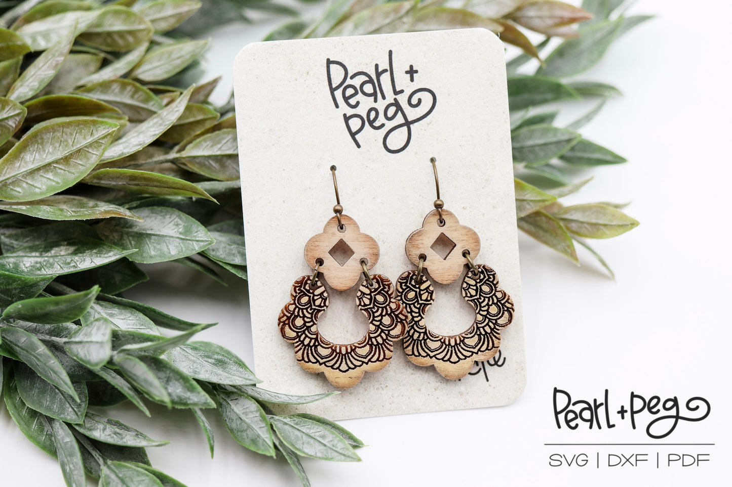 Regal Clover 2 Part Laser Engraved Earrings Digital Download