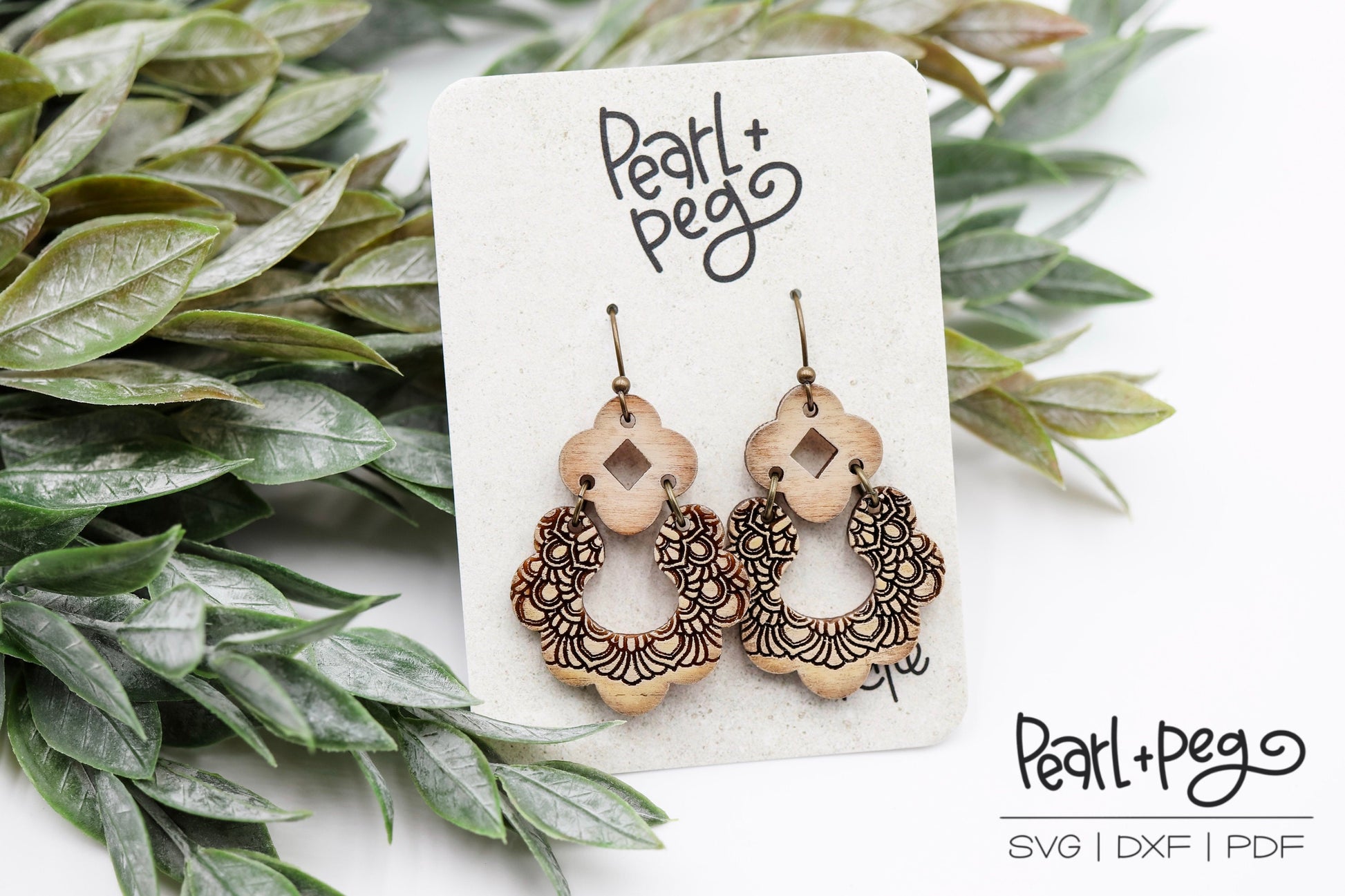 Regal Clover 2 Part Laser Engraved Earrings Digital Download