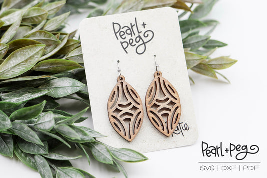 Steeple Cut Out Laser Engraved Earrings Digital Download
