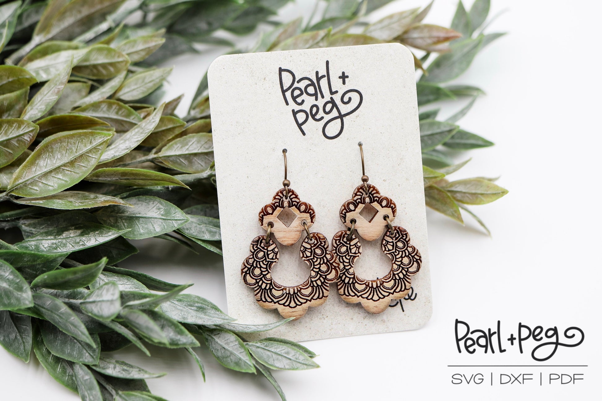 Regal Clover 2 Part Laser Engraved Earrings Digital Download