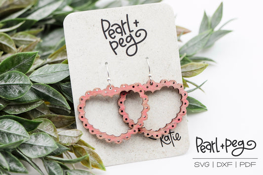 Scallop Heart Cutout Laser Cut File Digital Download SVG Glowforge Valentines