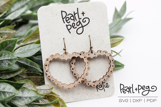 Scallop Heart Cutout Laser Cut File Digital Download SVG Glowforge Valentines