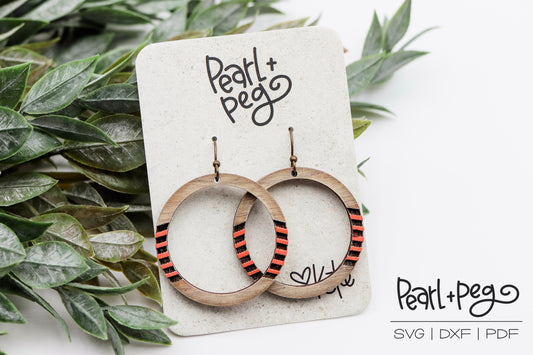 Sidelined Hoop Laser Engraved Digital Download Earring File