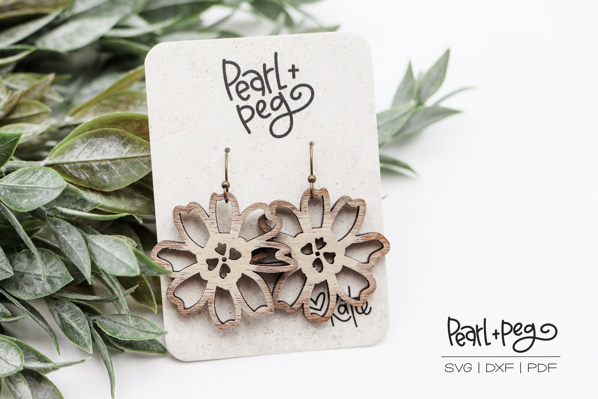 Fun Flower Cutout Laser Engraved Earrings Digital Download Cutout