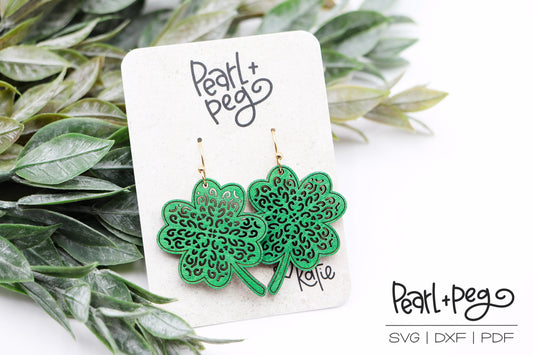 Shamrock Earring Bundle Laser Cut Earrings Digital Download File SVG