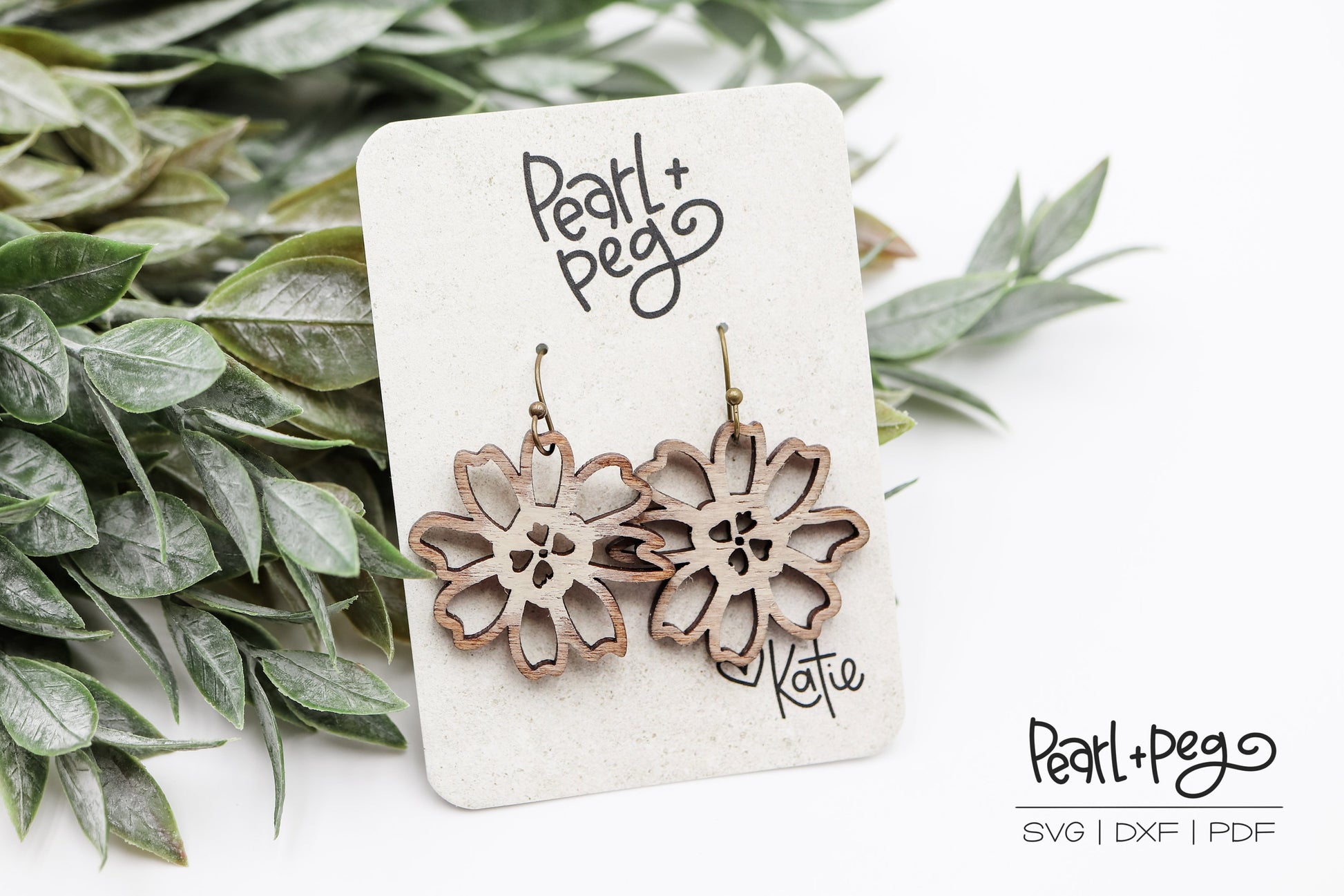 Fun Flower Cutout Laser Engraved Earrings Digital Download Cutout