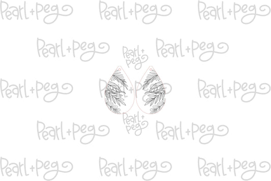 Cascading Leaves Drop Laser Engraved Earrings Digital Download